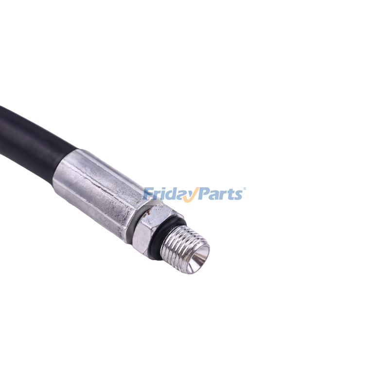 snow plow hydraulic hose fittings close-up

Boss RT3 hose ends and connectors

hydraulic hose 1/4 inch fittings detail

steel hydraulic couplers for snowplow

high-pressure hydraulic hose details