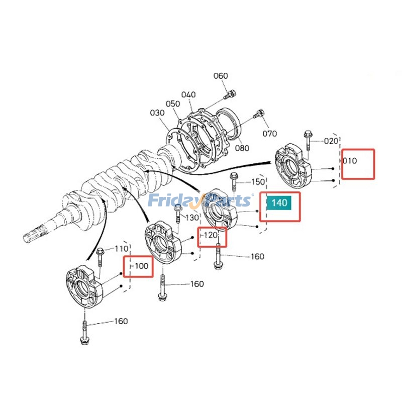 Main Bearing Case Assembly for Excavator,Generator,Tractor
