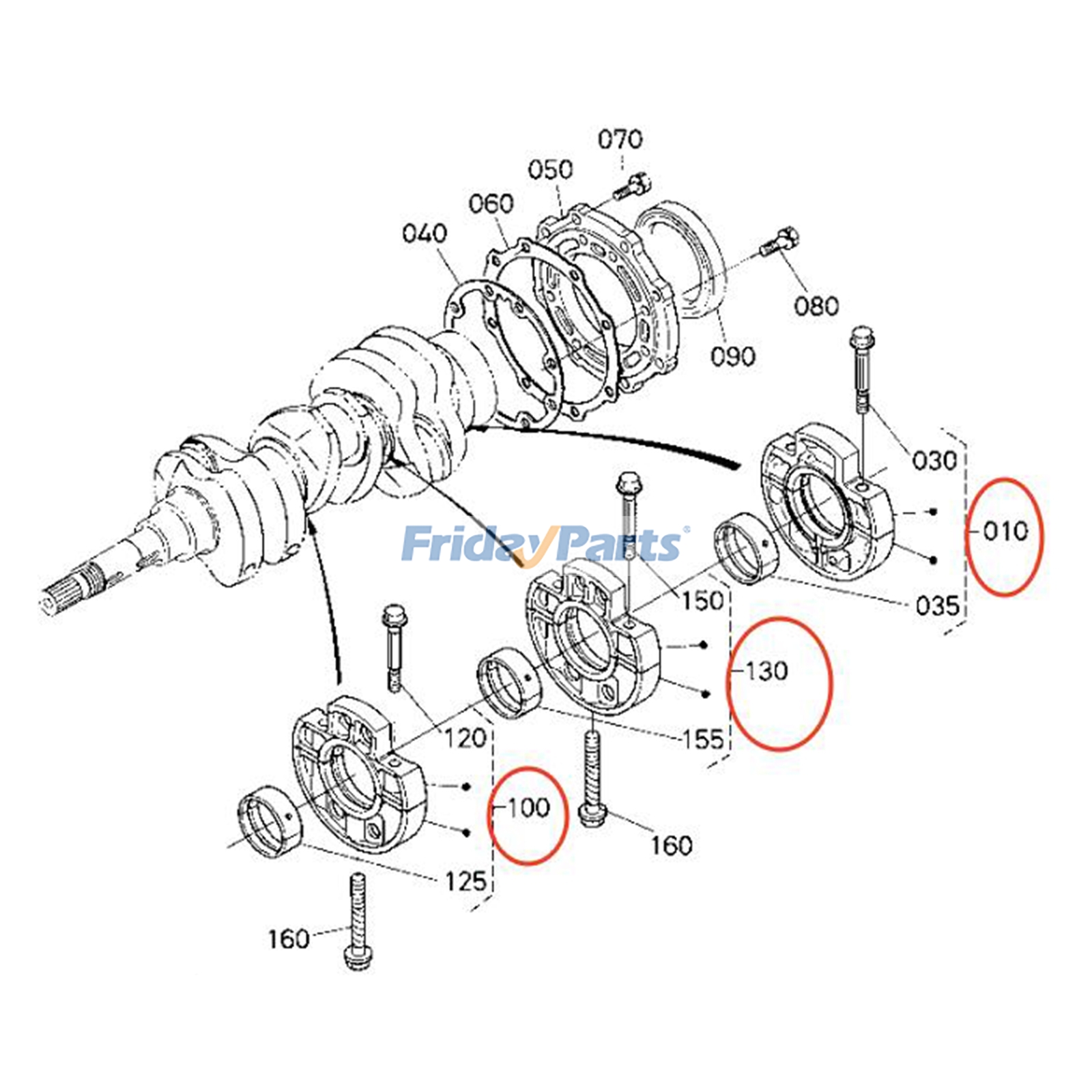Main Bearing Case Set for Engine,Excavator,Generator,Loader,Tractor