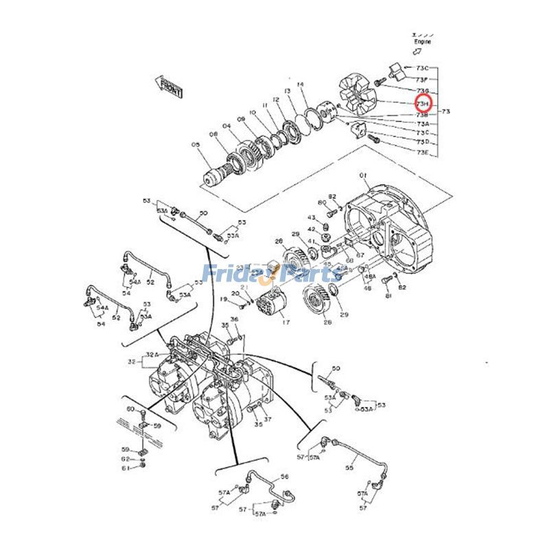 Hauptkupplung der Hydraulikpumpe EX370-5LC EX330LC-5 AXIS370für Bagger