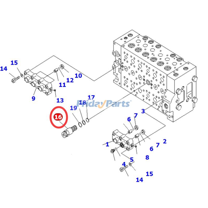 Excavator Main Relief Valve PC220-8 PC270-8 PC350-8 PC450-8 PC490-11