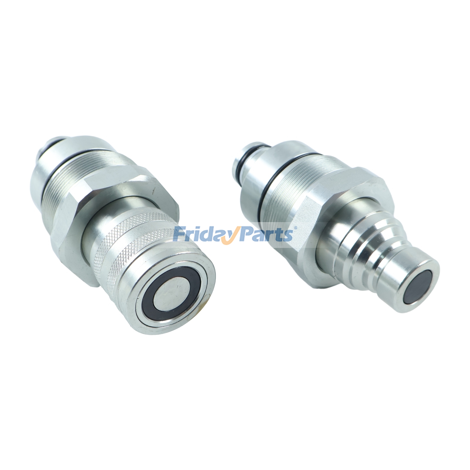 Male & Female Flat Face Coupler Kit Track compatible with Excavator,Loader,Mower,Tractor