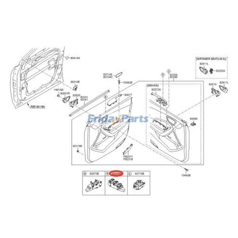 Hauptfensterheberschalter 93570-2W000 für Hyundai 2013-2015 Santa Fefür Für HYUNDAI