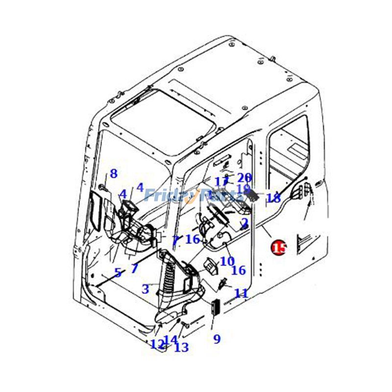 Arnés de cableado del monitor 208-53-12920 para excavadora Komatsu PC130-7 PC200-7 PC270-7 PC300-7 PC350-7 PC400-7 PC450-7 Para KOMATSU