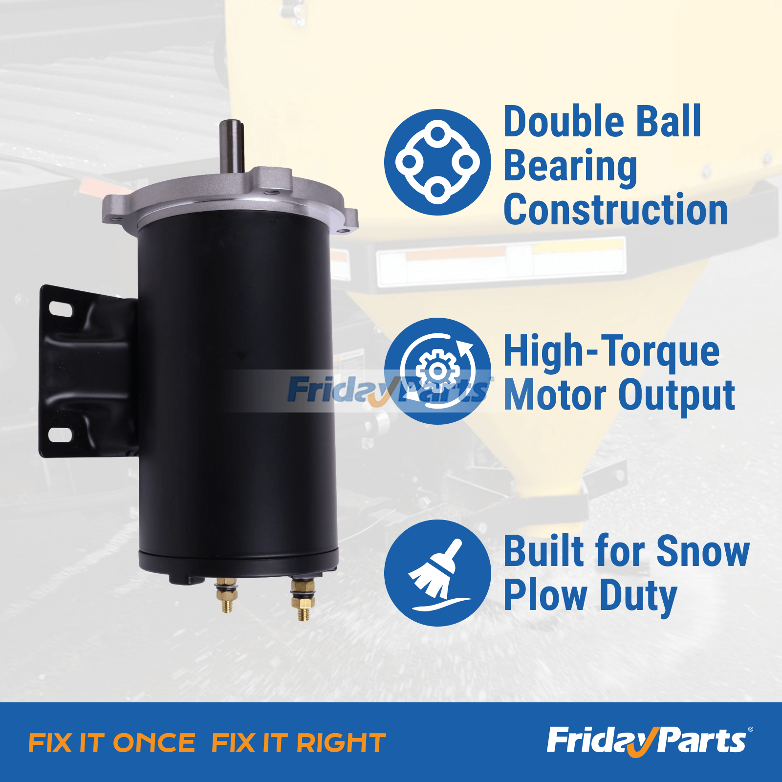 Motor 120Z402H para esparcidor de sal Western Fisher SnowEx SP7500 SP7550 SP9300 SP9500 de FridayParts