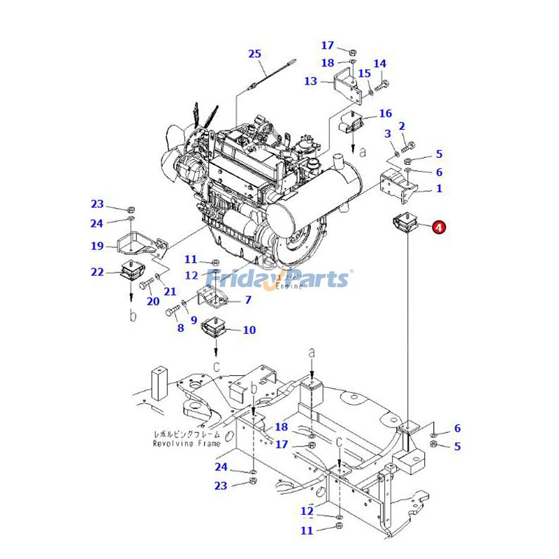4 PCS Mounting Rubber Cushion CD30R-1 SK714-5 WA100-5 WA200-5 for Loader