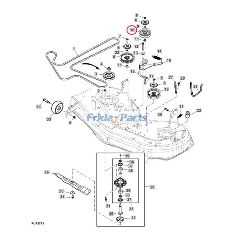 Mower Deck Idler For JOHN DEERE Engine,Mower,Tractor