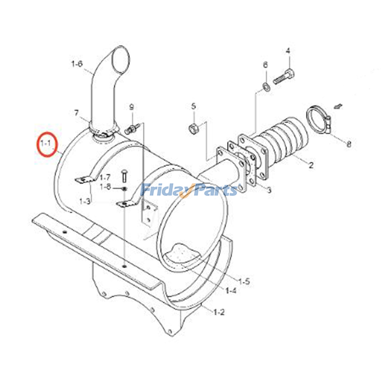 Muffler for Excavator