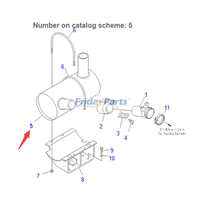 Muffler Silencer For KOMATSU Excavator