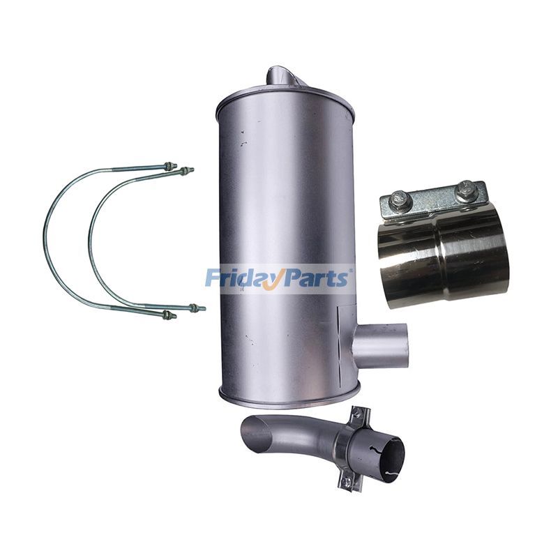 Muffler 4191187 with Clamp 4213017 and 2Pcs U-Bolt 4181672 for Isuzu Engine 4BD1 Hitachi Excavator EX120 EX150