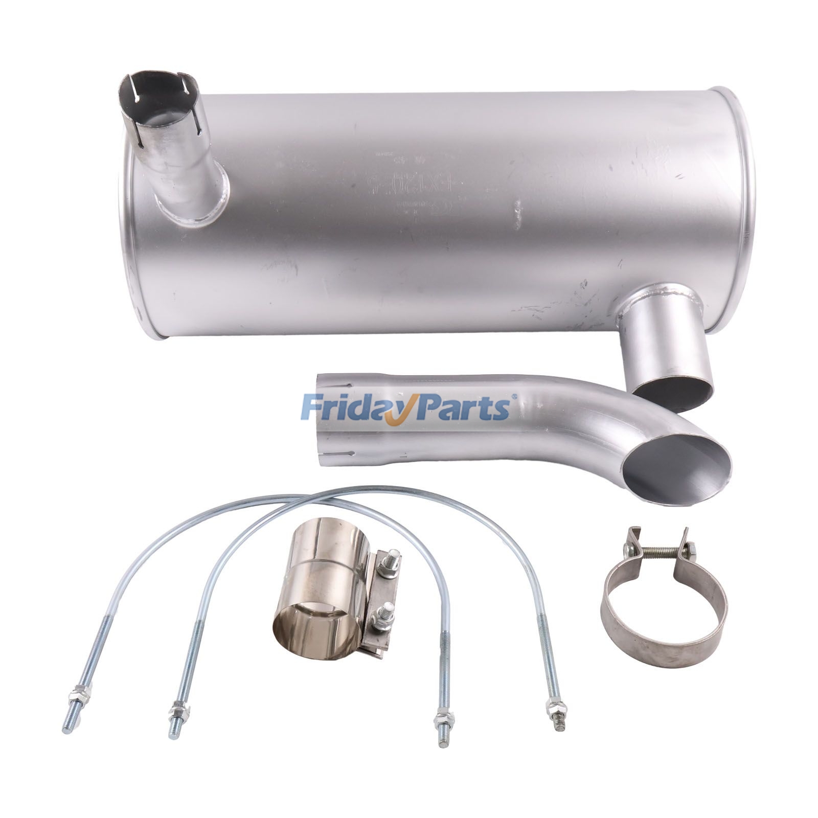 Muffler with Clamp and 2Pcs U-Bolt for Excavator