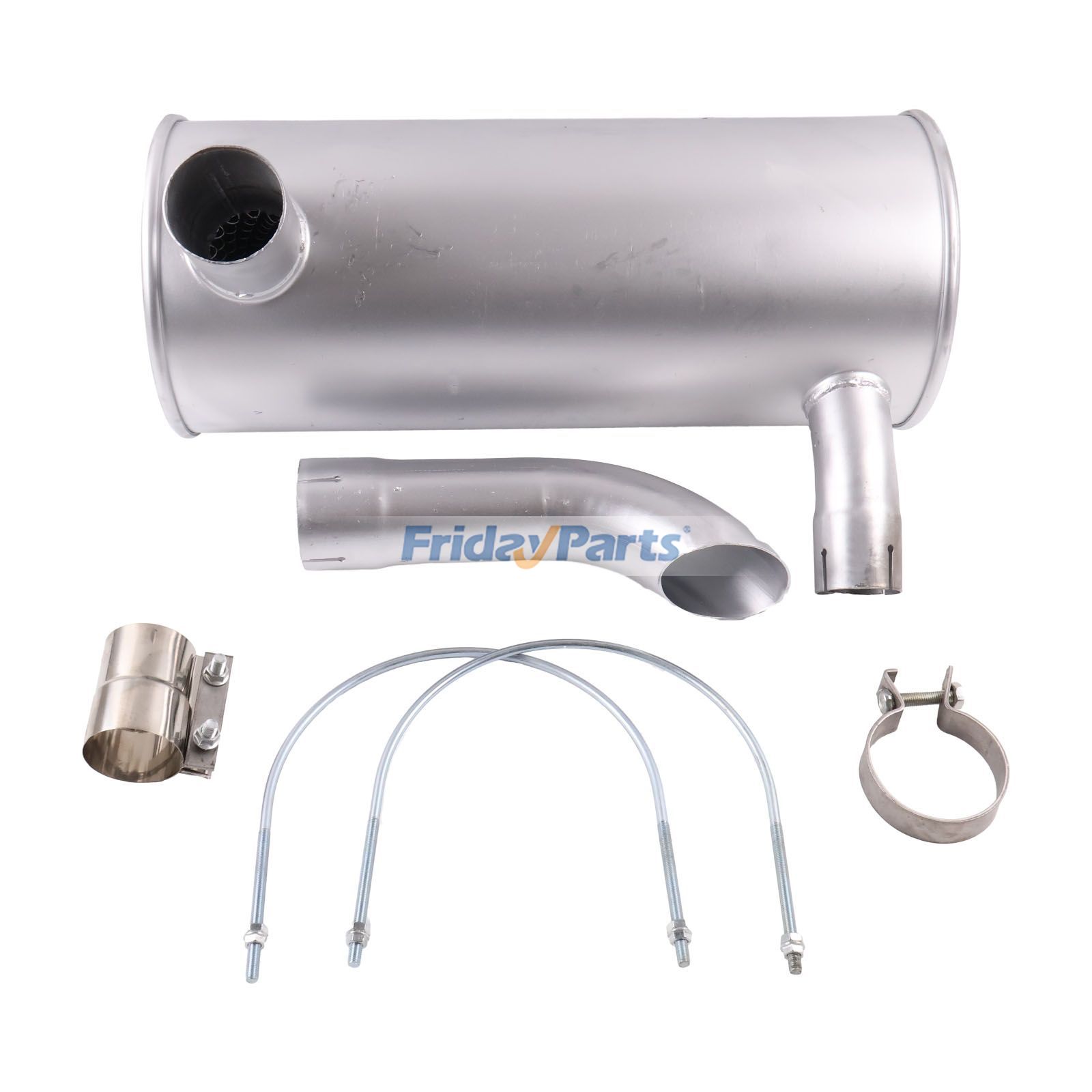 Silenciador 4479646 con abrazadera y 2 pernos en U para excavadora Hitachi ZX130W ZX160 ZX160W ZX180LC ZX180W ZX185USR ZAXIS180W de FridayParts