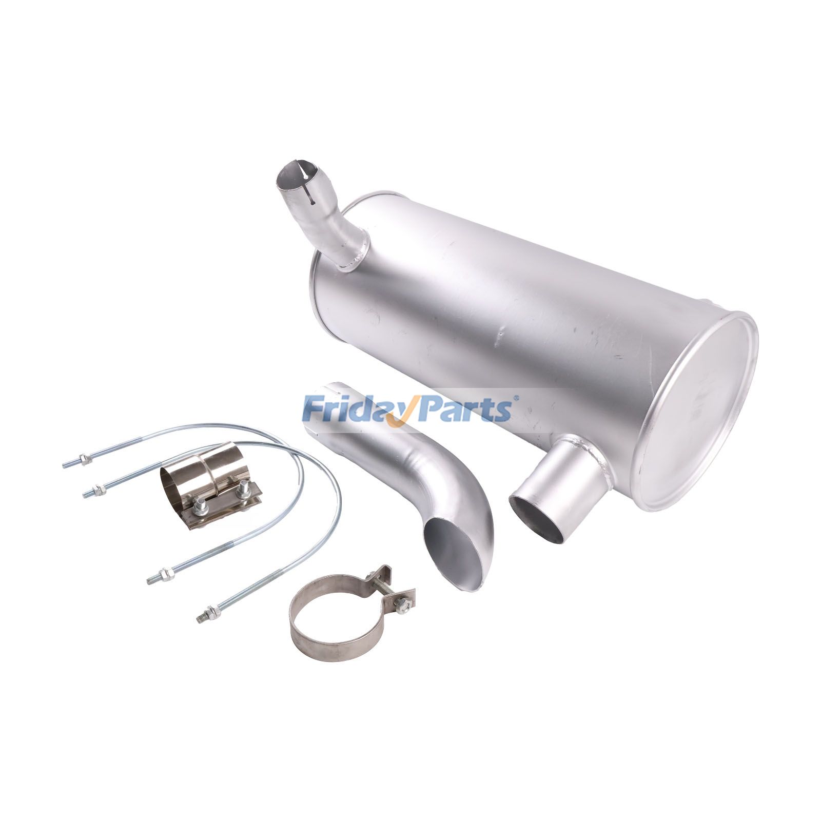 Muffler 4479646 with Clamp 4213017 and 2Pcs U-Bolt 4427493 for John Deere Excavator 180 180CW CW