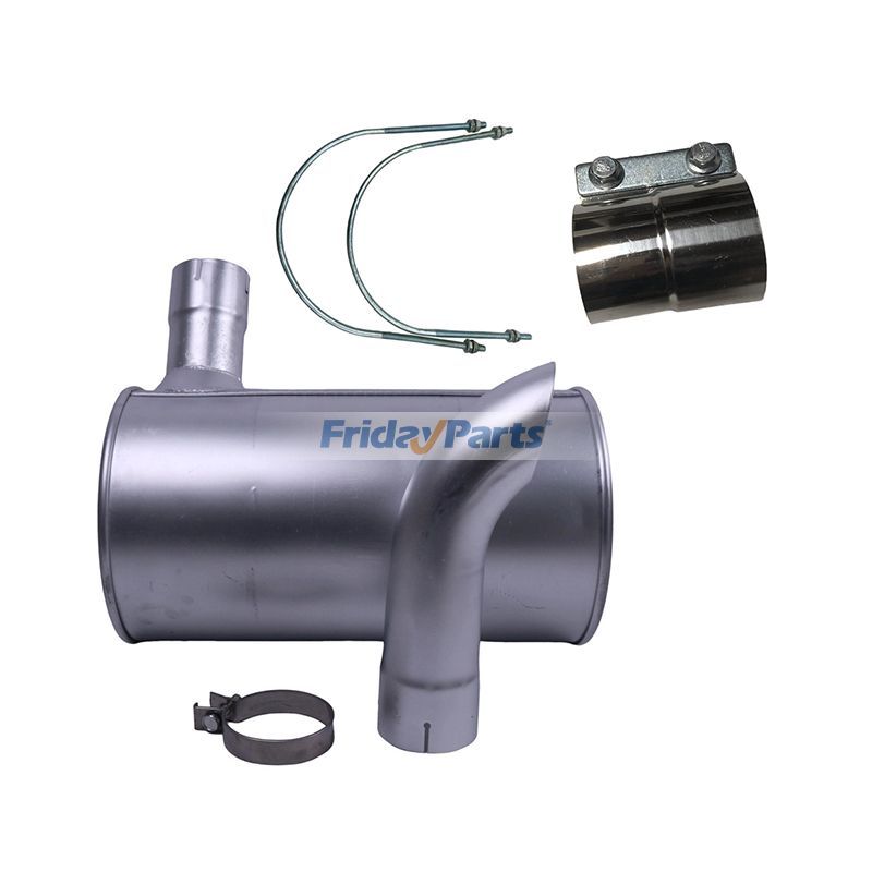 Muffler 6738-11-5510 with Clamp and 2Pcs U-Bolt for Komatsu Engine 6D102 Excavator PC200-7 PC220-7 PC210-7 PC240-7 PC228-3 PC230-7 PW180-7