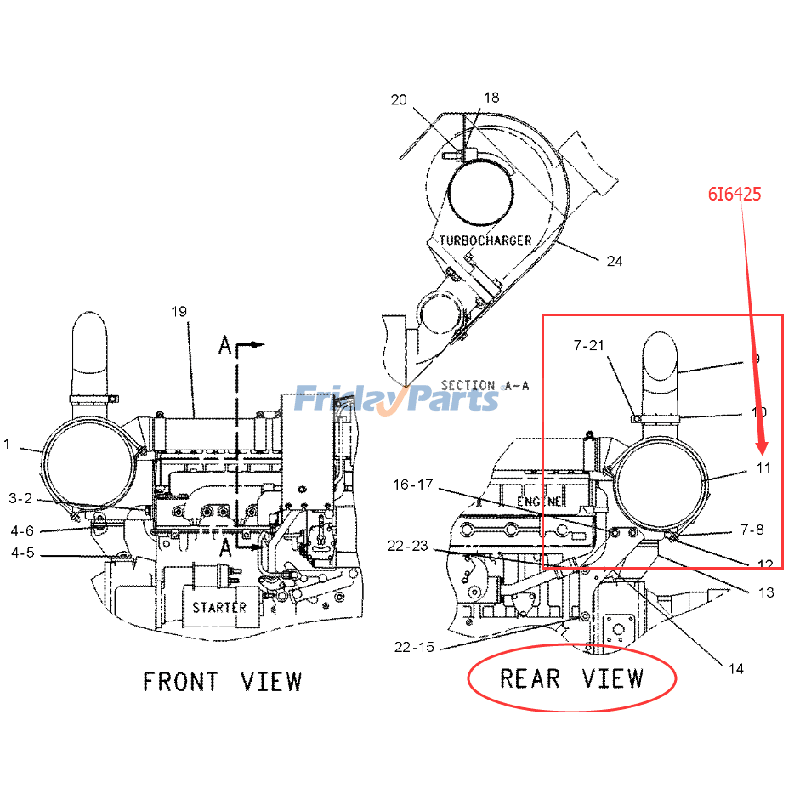FridayParts Exhaust Mufflererpillar CAT