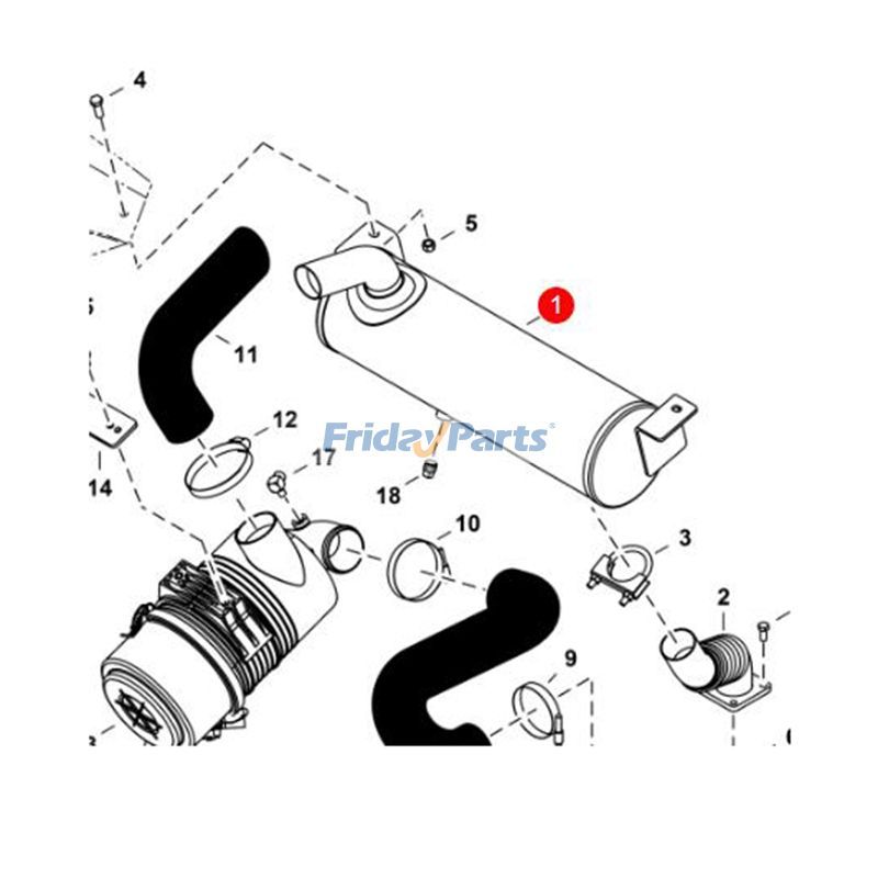 Exhaust Muffler 7181055 for Kubota Engine V2403 Bobcat Loader S530 S510 for less