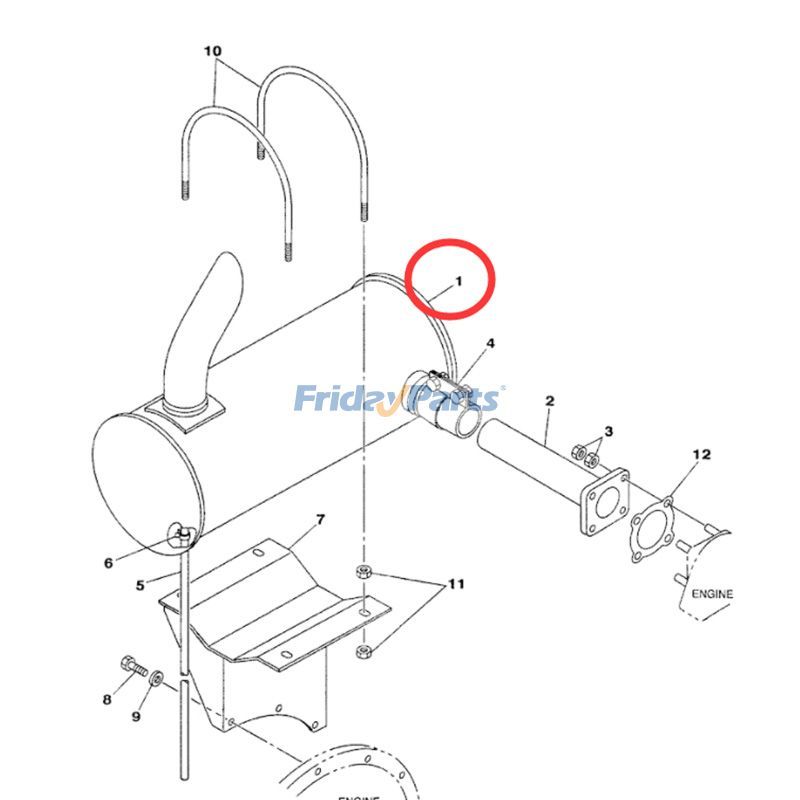 Muffler For CASE Excavator