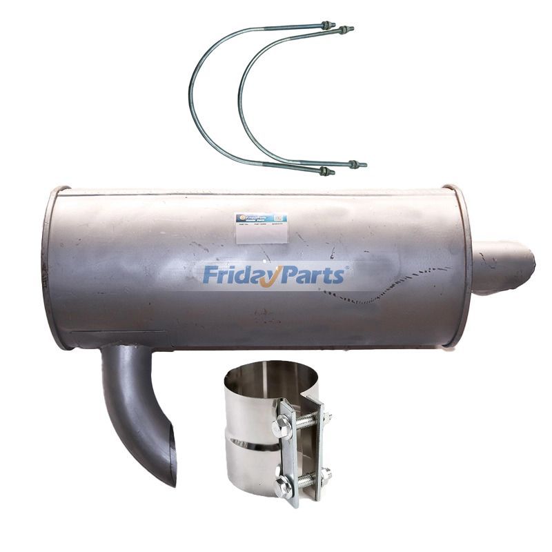 Muffler Silencer 4256163 with U Bolt 4252533 and Clamp 4257014 for Isuzu 6BD1 Hitachi EX200-2 EX200-3 EX200LC-2 EX200LC-3 EX200-3E EX200K-2 EX200K-3