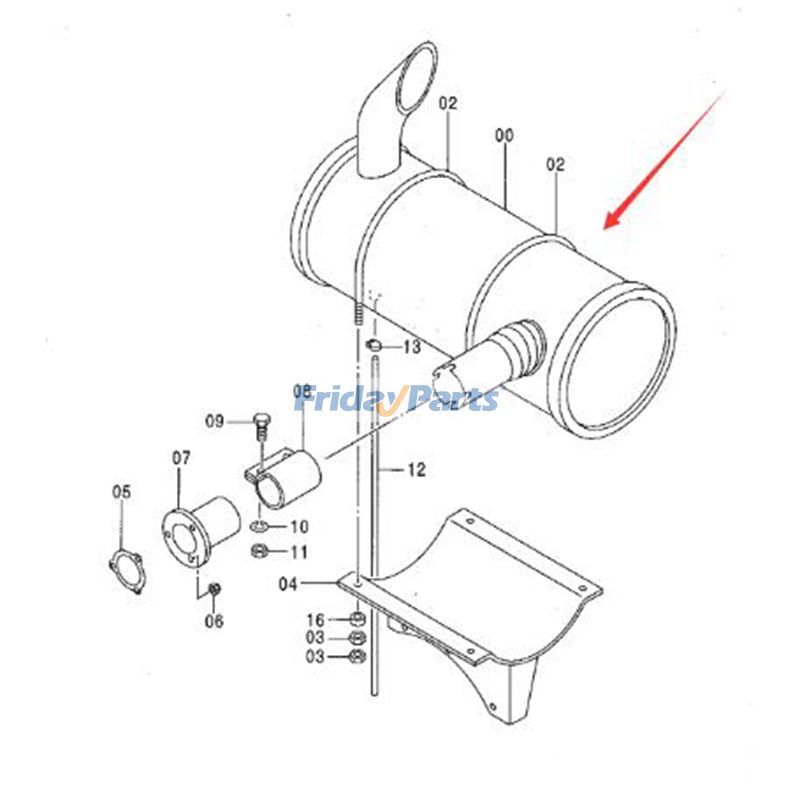 Muffler Silencer For HITACHI Excavator
