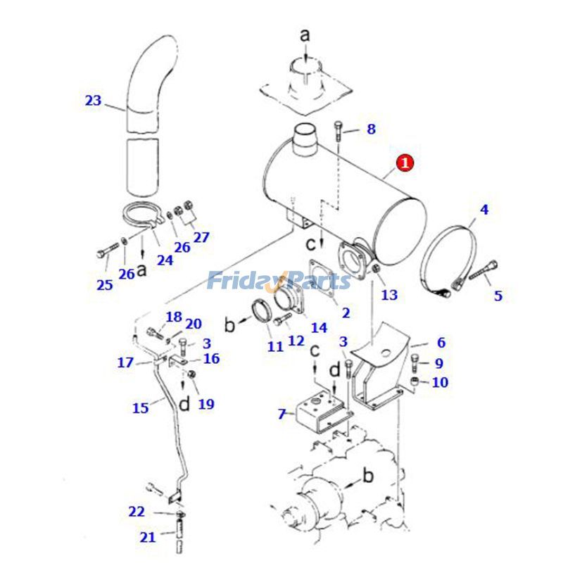 Muffler Silencer S6D125-1 Wheel for Loader