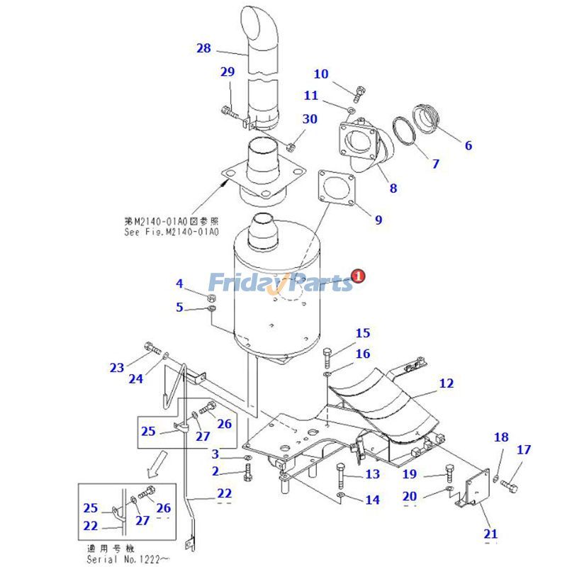 Muffler Silencer S6D125E-2 Crawler 6D125E-2 For KOMATSU Dozer