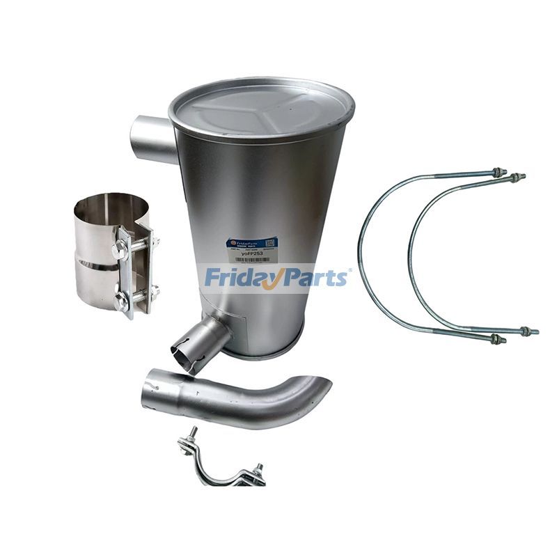 Muffler Silencer 6207-11-5310 with Clamp and 2Pcs U-Bolt for Komatsu Engine S6D95L-1GG Excavator PC150-5 PC120-5K PC130-5K PC150HD-5K