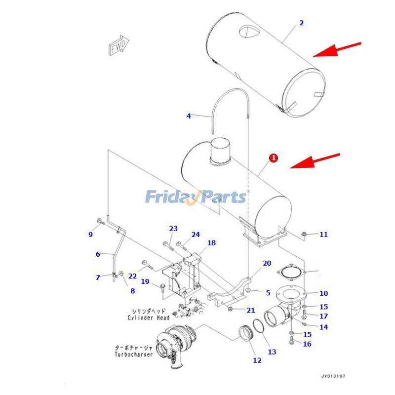 Muffler Silencer For KOMATSU Dozer,Engine