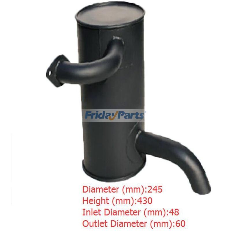 Silenciador de silenciador para escavadeira Sany SY75 de grande diâmetro para Escavadora 