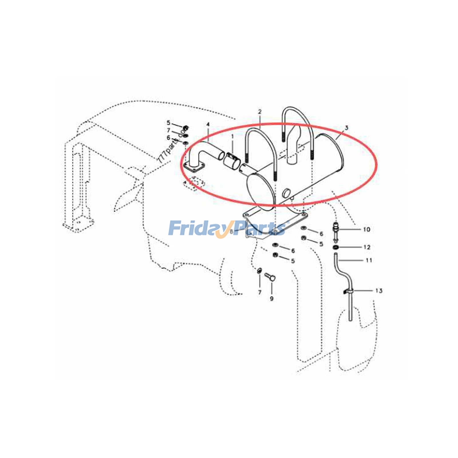 Muffler Silencer for Excavator
