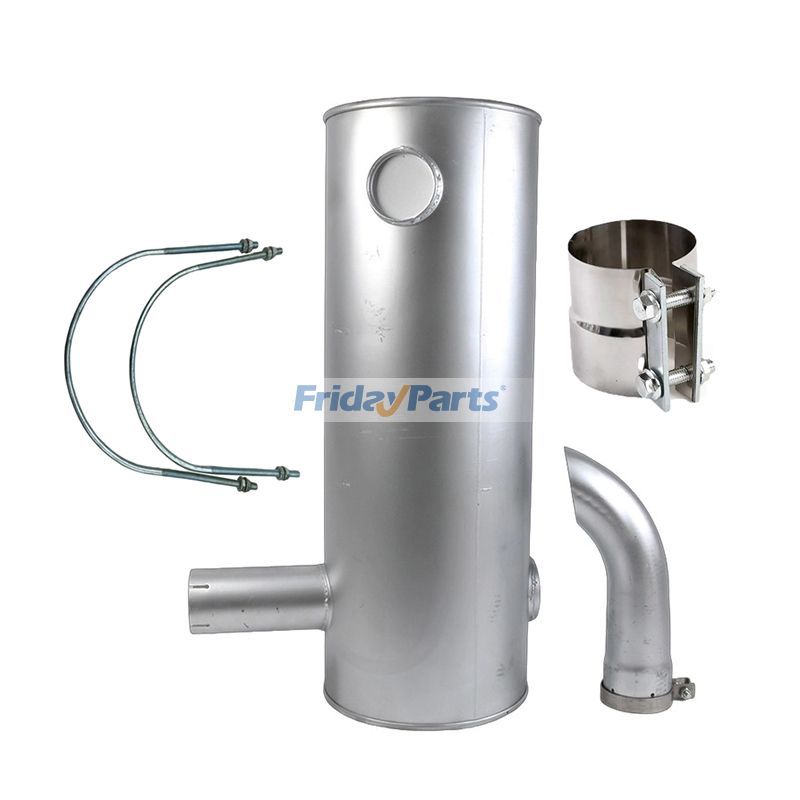 Muffler Silencer VOE14541655 with Clamp and 2Pcs U-Bolt for Volvo Engine D12D Excavator EC330B EC330C EC360B EC360C EC460B EC460C EC360 EC460 EC380D EC480D