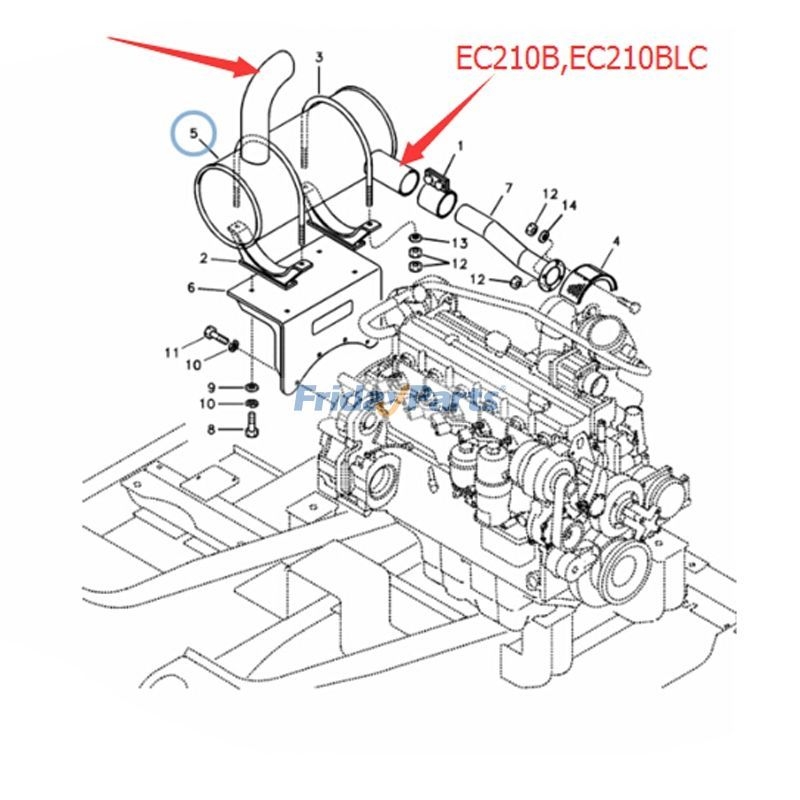 Muffler Silencer VOE145004919 for Volvo Excavator EC210B EC210BLC