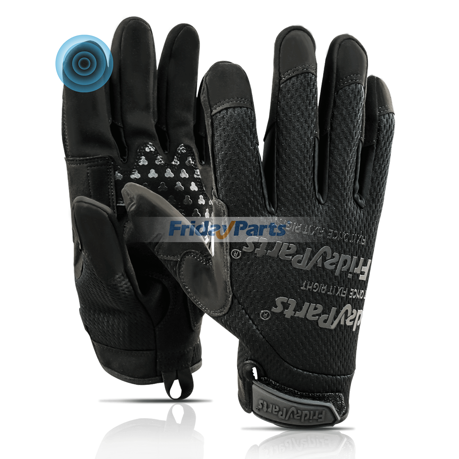 Multi Purpose Industrial Grip Gloves Touchscreen Compatible Machine Washable Covert Black