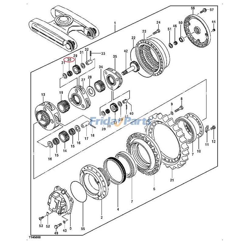 Cojinete de agujas 4452483 para excavadora John Deere 3554 370C 3754D 450CLC 450DLC 470GLC Para JOHN DEERE