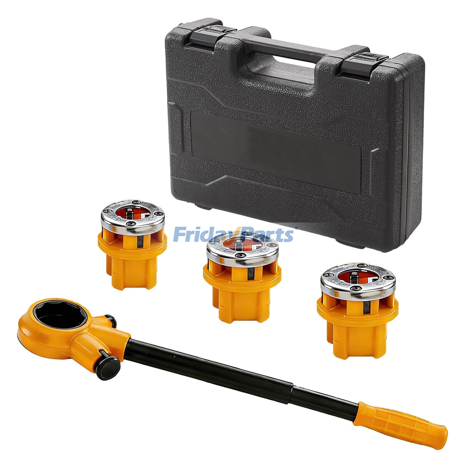 Ratchet Pipe Threader Kit w/ 3 NPT Dies (1/2", 3/4", 1"), Heavy-Duty 9SiCr Steel Threading Tool for Galvanized, Iron, Copper & Aluminum Pipes, Portable with Storage Case