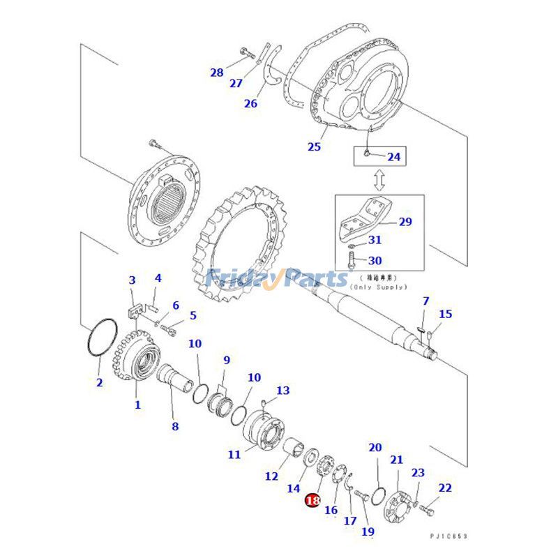 Nut D65P-8 D65P-7 D65A-8 for Dozer