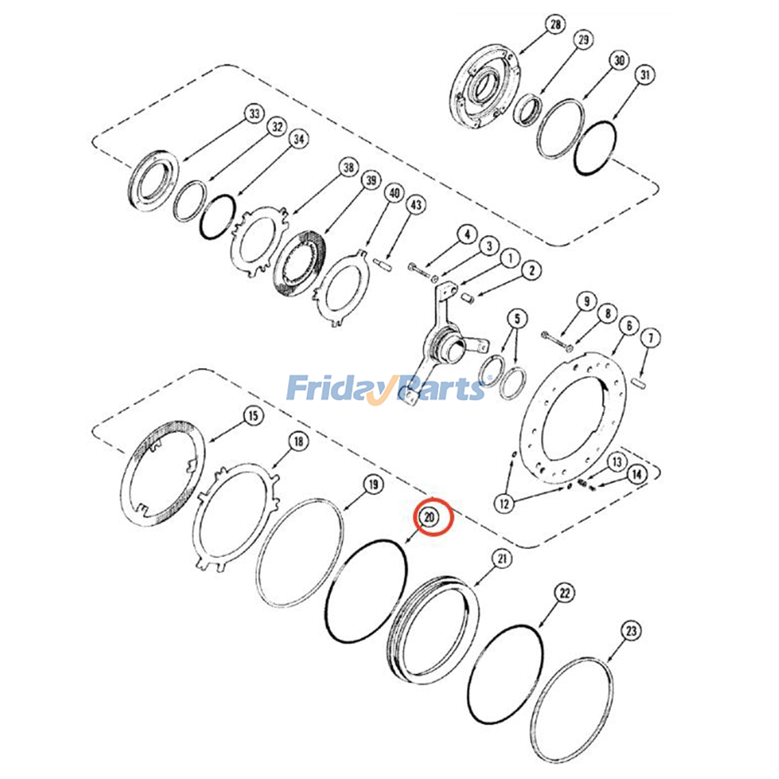 Junta tórica A150943 para tractor CASE 2394 2594 3394 3594 Para CASE