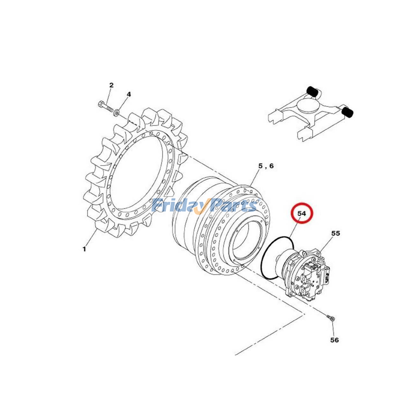 Junta tórica KTA0558 para excavadora JCB JS450LC Para JCB