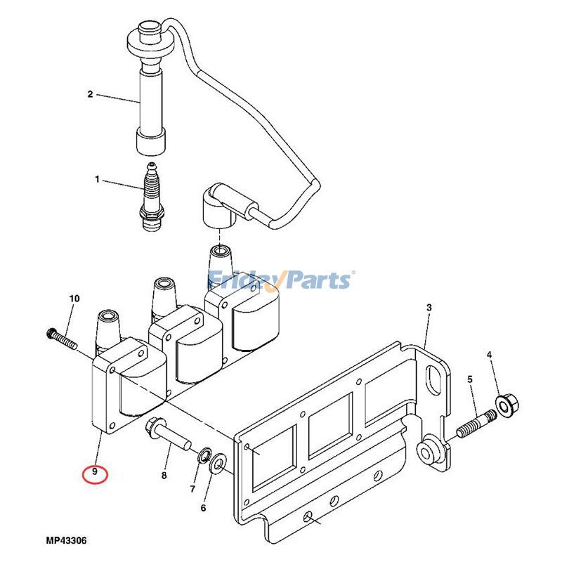 Bobina de encendido OEM MIA11721 de 3 piezas para motor Yanmar 3TNV70, vehículo utilitario John Deere Gator XUV UV72 4X4 XUV825i para Vehículo utilitario