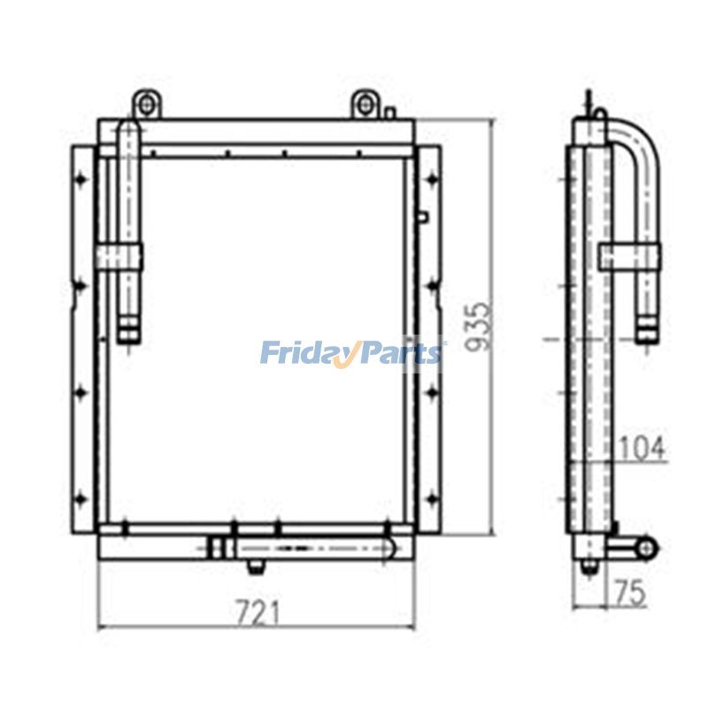 Refroidisseur d'huile 13B82000 pour excavatrice Doosan S210W-V S170W-V S180W-V S225NLC-V