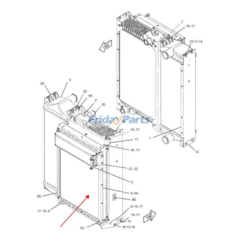 Refroidisseur d'huilepour Compacteur,Moteur