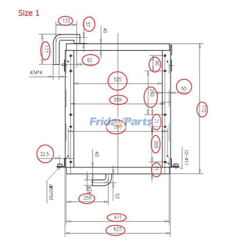 Abatteuse-groupeuse avec refroidisseur d'huilepour Pelle