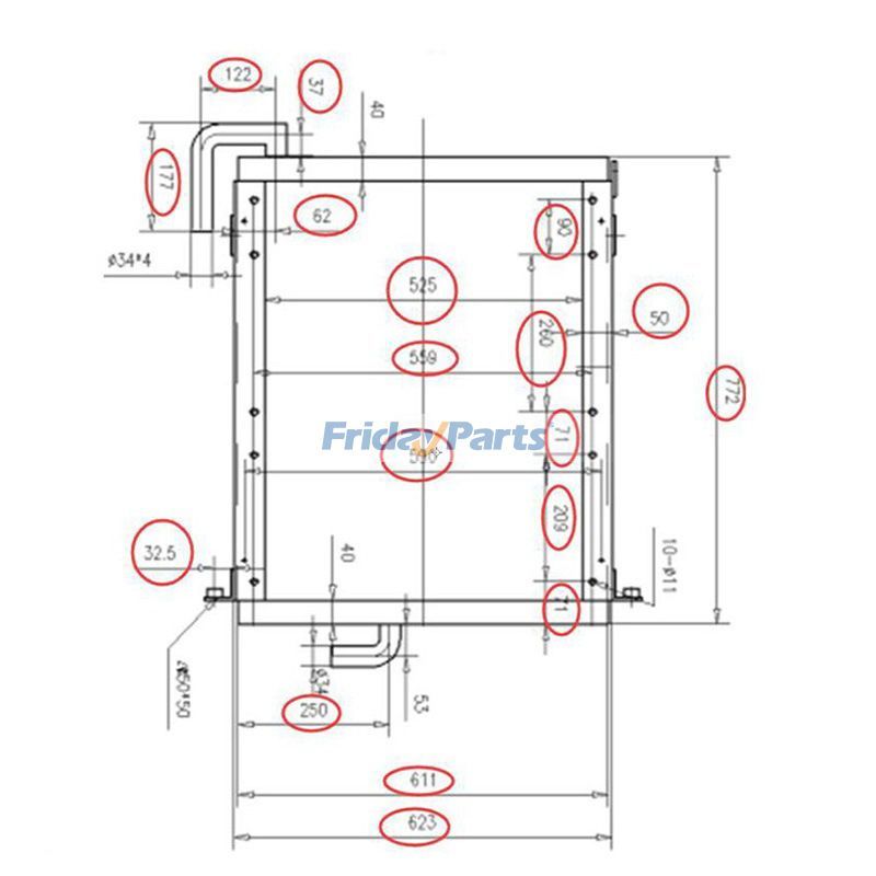 Oil Cooler for Excavator