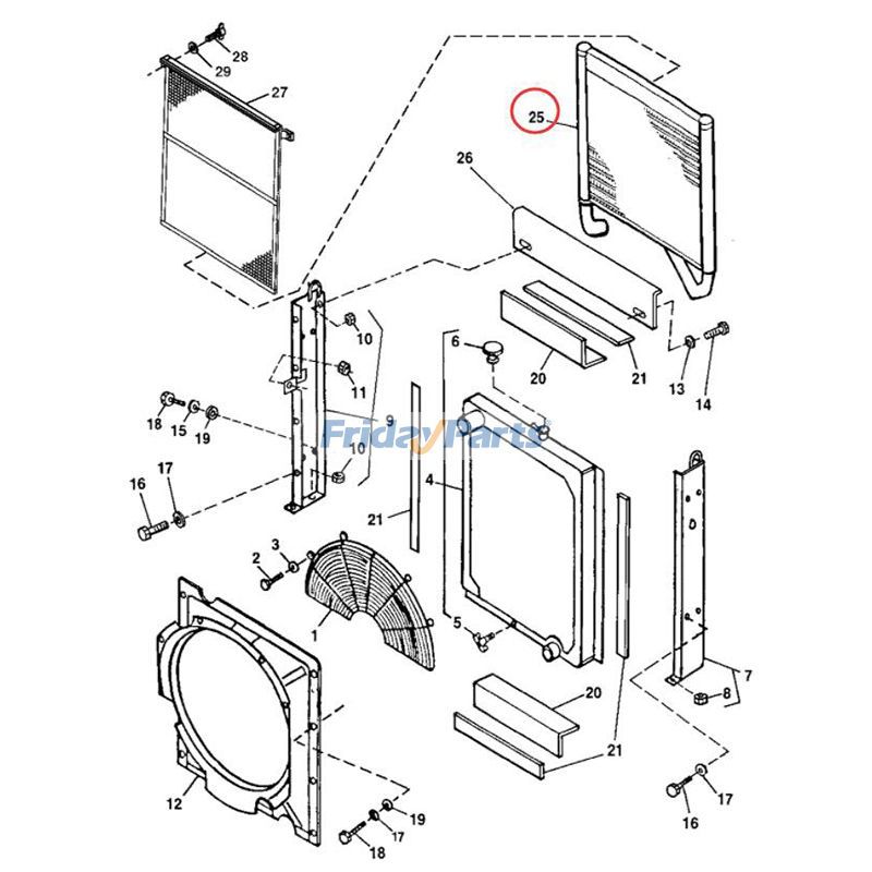 Refroidisseur d'huilepour Pelle