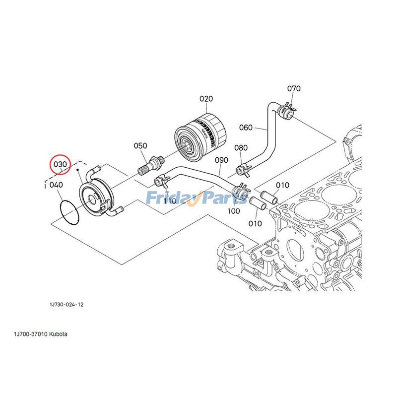 FridayParts Oil Cooler Core