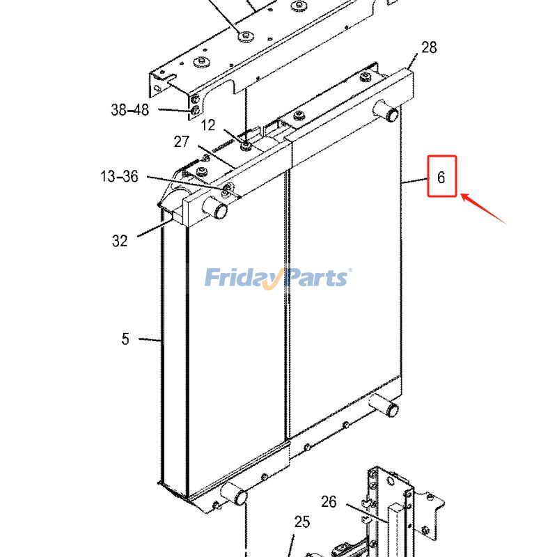 Noyau du refroidisseur d'huilepour Moteur,Pelle