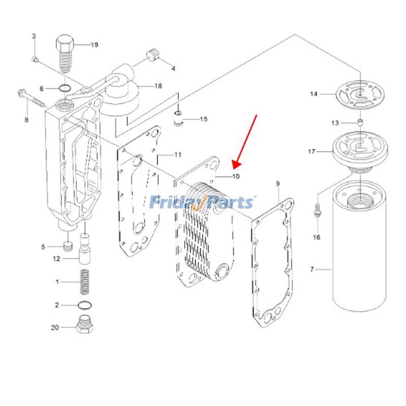 Oil Cooler Core For HYUNDAI Loader