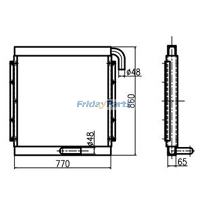 Refroidisseur d'huile ME043055 pour excavatrice Kato HD700-7 HD700-8 HD700-9