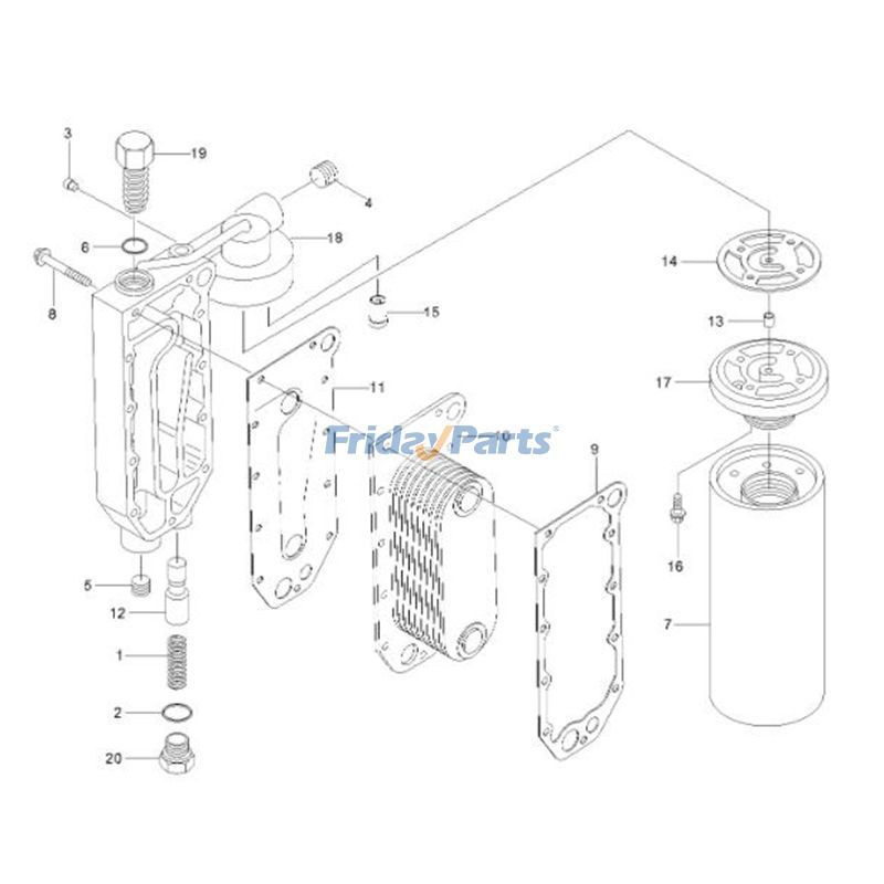 FridayParts Oil Cooler Head Wheel With Gasket