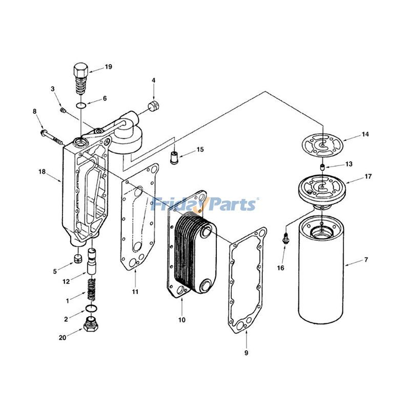 FridayParts Oil Cooler Head With Gasket