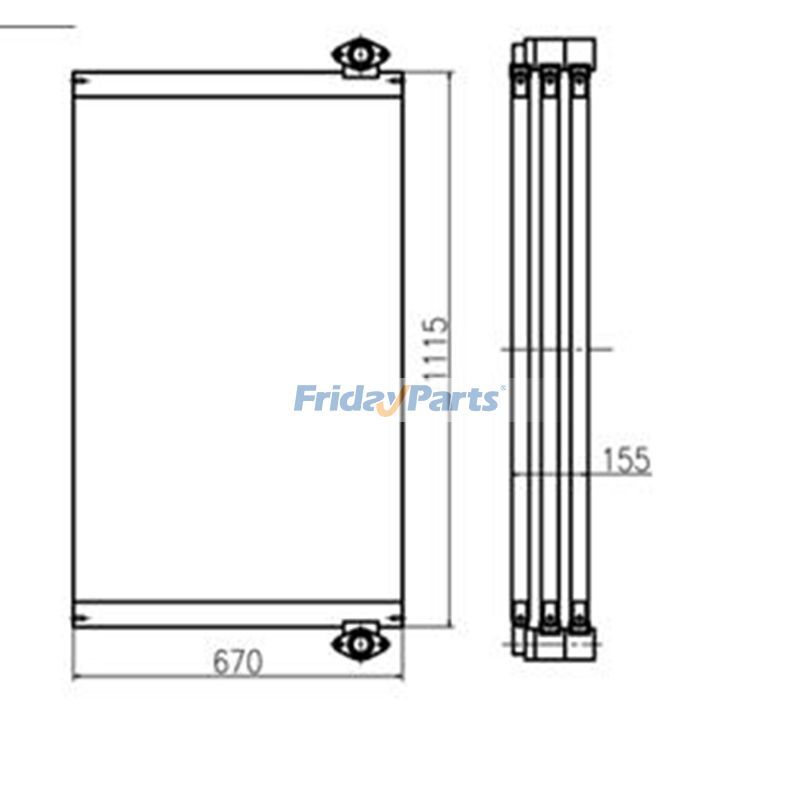 Ölkühler K9001935 für Doosan Bagger DH500-7 DX420 DX480LC DX520